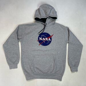 NASA Pullover Hoodie Men Small Gray